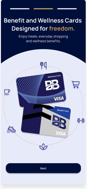 Benefit Bridge benefit cards screen