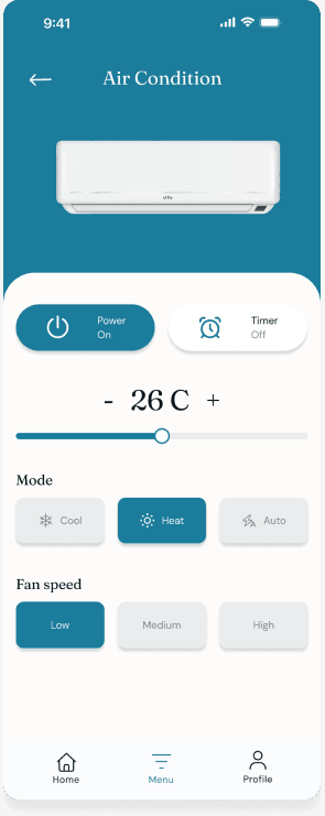 Smart Home app air conditioning controls